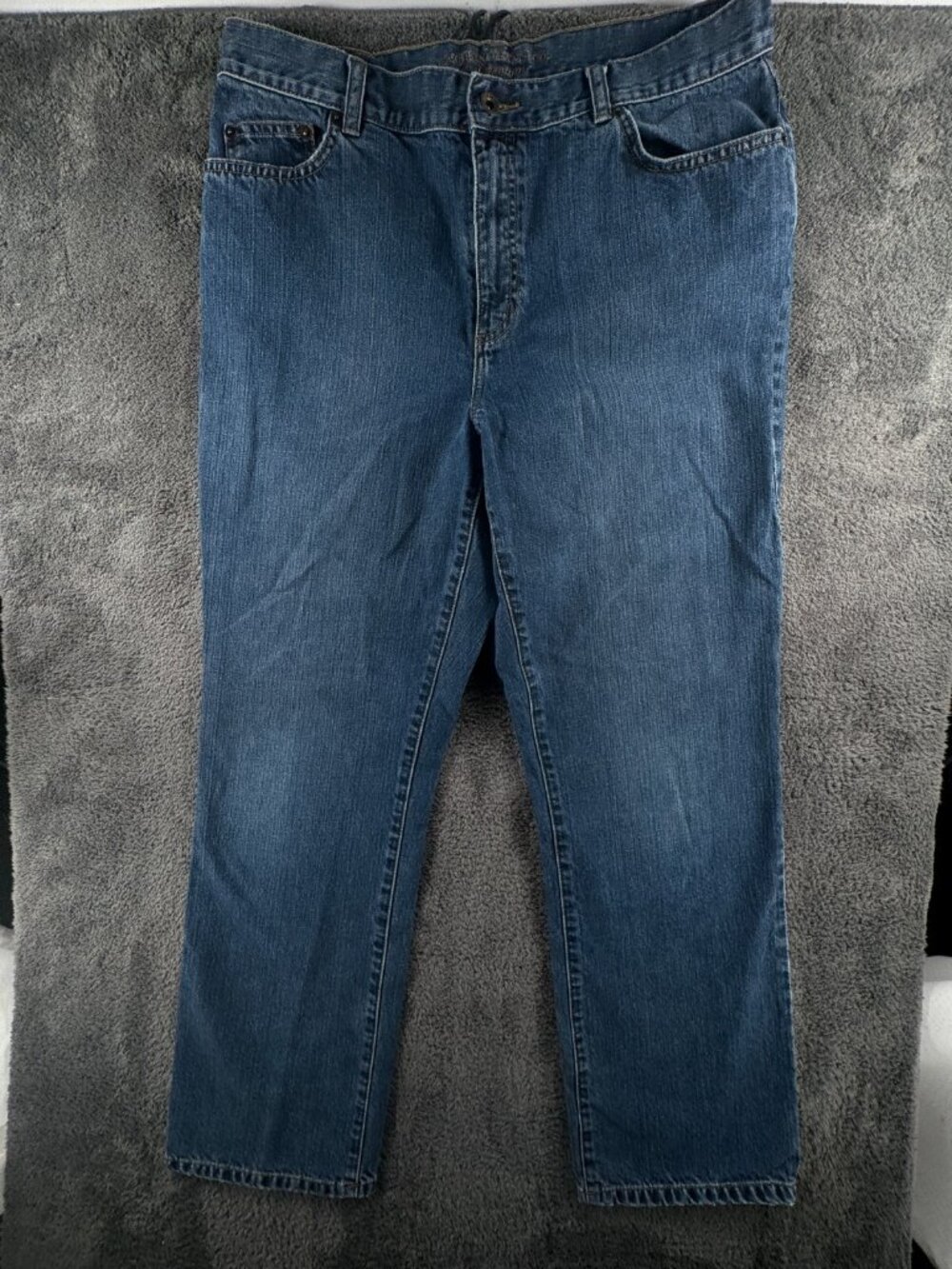Lauren Ralph Lauren Premium Denim Blue Jeans Size 14 Women All Cotton Straight